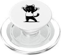 Gym Workout Black Cat Pocket Print Training Fitness Exercice PopSockets PopGrip pour MagSafe