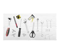 GYMAX 4 Pièces Panneau Mural Porte-outil Magnétique, Panneau pour Rangement Outils avec 32 Bandes Magnétiques, pour Mur