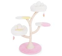 GYMAX Arbre à Chat 123CM avec Griffoirs, 2 Perchoirs, 2 Plateformes, Boules Suspendues, Centre d'Activités pour Chat d'Intérieur à Plusieurs Niveaux en Forme de Nuage
