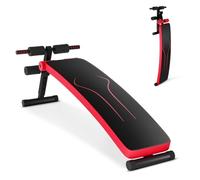 GYMAX Banc de Musculation, Rembourrage Doux et Robuste de 4 Couches, Repose-Pied de 4 Positions Réglables, Structure Triangulaire, pour Entraînement Abdominal, Bras, Jambe, pour Maison, Salle de Sport