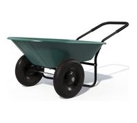 GYMAX Brouette de Jardin 2 Roues, avec Cuve de 140 L, Contenant en PP, Cadre en Fer, Charge 150 kg, pour Jardin et Entrepôt, Vert