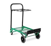 GYMAX Chariot Diable de Transport avec Poignée Antidérapante, Chariot Manuel 2 en 1 avec Plate-Forme pour Supermarché, Charge 90KG