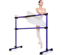 GYMAX Double Barre de Danse Classique 126 x 76 x 121 CM Charge Maximal 50 KG, pour Stretching, Portable et Autoportante, Amovible Hauteur Réglable, pour Enfants et Adultes (Violet)
