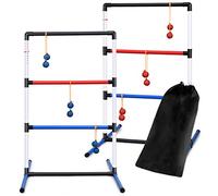 GYMAX Jeu de Golf d'Échelle, Jouet de Balles 100CM avec 6 Paires de Boules, Jeu en Plein Air avec Accessoires Complets pour Prairie,Camping,Plage