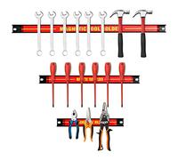 GYMAX Lot de 3 Barres Magnétiques 46cm, 30cm, 20cm, Capacité Totale 22 KG pour Outils, Porte-Outils Mural en Ferrite, Baguette Aimantée pour Outils, Convient pour Cuisine, Garage, Atelier