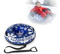 GYMAX Luge à Neige Gonflable, Tube à Neige Robuste avec Sangle de Traction Détachable, PVC Résistant au Froid, Valve 3-en-1 & Poignées, Jouet d'hiver Extérieur, pour Enfants et Adultes