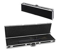 GYMAX Mallette Fusil, Mallette en Aluminium 134×35×12 CM, Valise à Fusil avec Serrure à Combinaison, Étui pour Arme et Objets de Valeur