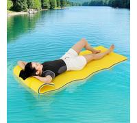 GYMAX Matelas Flottant pour Piscine, Tapis d'eau en Mousse XPE (Jaune)