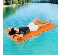 GYMAX Matelas Flottant pour Piscine, Tapis d'eau en Mousse XPE (Orange)