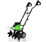 GYMAX Motobineuse Électrique 1500 W, 45 cm Largeur & 22 cm Profondeur de Travail, Motoculteur avec 6 Lames, Double Interrupteur de Sécurité, Poignée Pliable, pour Retourner la Terre, Potager (Vert)