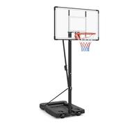 GYMAX Panier de Basket Mobile, Hauteur Réglable 170-305 cm, pour Enfants Adultes Adolescents, Base Remplissable, Portable avec 2 roulettes, Utilisation Extérieur Intérieur