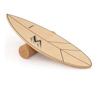 GYMAX Planche d’Équilibre en Bois avec Rouleau en Liège, Balance Board Multicouche 11 Couches, Charge 100 KG, pour Adultes Entraînement de Surf, Snowboard, Skateboard, Hockey, Yoga