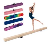 GYMAX Poutre Gymnastique Pliable 210cm pour Enfants, Revêtement Antidérapant, Structure en Pin, Poignée de Transport, pour Entraînement à l'Équilibre, Danse