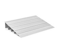 GYMAX Rampe de Seuil d’Entrée de 8,5/10,5/13CM, Démontable en 3/4/5 Sections, Antidérapante et Robuste en Aluminium, Capacité 317 KG, pour Fauteuil Roulant (86,5 x 66,5 x 13cm (5 Setions))