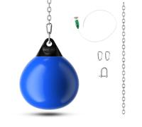 GYMAX Sac de Frappe à Eau Suspendu, avec Chaîne Métallique 100cm, Réglable Boucles, Sac d'eau de Boxe, Plus Sûr Moins Bruits, Convient pour Enfants et Adolescents (Bleu)