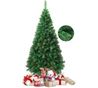 GYMAX Sapin de Noël 240 CM avec Suspension Automatique de 1138 Branches & Base Pliable, Grand Espace pour Décoration