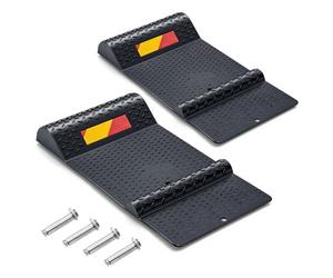 GYMAX Tapis de Stationnement de Voiture, Anti-Glissement et Anti-Recul, avec Bande Réfléchissante, pour Réparation de Voiture, 2 Méthodes de Montage Faciles