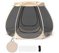 GYMAX Tente à Bulles de Jardin pour 4-6 Personnes avec Mousquetaire, Toit Design Anti-Accumulation d'eau, Tente Pop-up d'Extérieur pour Camping Pique-niques Réunion, 310 x 270 x 210 cm