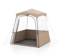 GYMAX Tente Bulle Transparente pour 3-4 Personnes | Tente Pop-up Extérieure Résistante à l'Hiver jusqu'à -20℃, Double Toit Imperméable, pour Camping, Pêche, Événements Sportifs