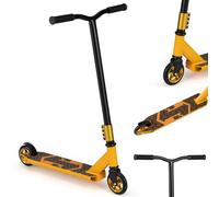 GYMAX Trottinette Freestyle Enfants 10 Ans+, Capacité 100 Kg | Trottinette Acrobatique Pro, Barre en T en Métal Renforcée, Cadre en Métal, Plateau en Alliage Léger, Roulements ABEC-7