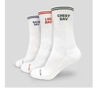 GymBeam Chaussettes GymRat, lot de 3, couleur blanche - . L