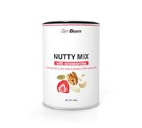 GymBeam Nutty Mix avec fraises lyophilisées, graines et flocons de coco - Snack végétalien, sans lactose, sans OGM, idéal pour le yaourt et la porridge, soutient le taux de cholestérol, 300 g