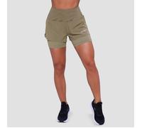 GymBeam Shorts de course femme 2 en 1 Vetiver - . L