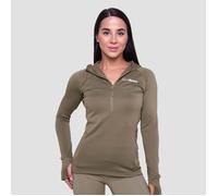 GymBeam Sweat de course à demi-fermeture pour femmes, modèle Pulse, couleur Vetiver - . M
