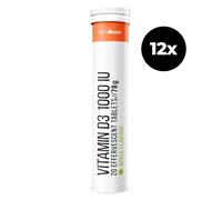 GymBeam Vitamine D3 Effervescente 1000 UI - . 12 x 20 tab pomme verte