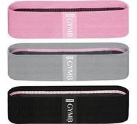 Gymbee Bandes de résistance pour fessiers, Cuisses et Jambes - Ceinture antidérapante en Tissu pour Salle de Sport et Fitness à Domicile, Yoga, Pilates, Homme/Femme - 3 Niveaux