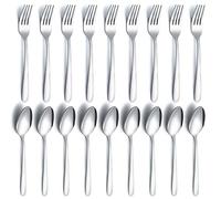 Gymdin Lot de 24 fourchettes et cuillères en acier inoxydable qualité alimentaire pour la maison, la cuisine et le restaurant, 12 pièces poli miroir