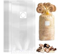 Gymgit Lot de 50 sacs de culture de champignons, sacs de substrat de champignons robustes de 6 mm, grande taille 20,3 x 12,7 x 50,8 cm pour la culture de champignons, sacs de frai et blocs de