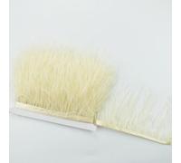 GYMIGE Plumes d'autruche sur Ruban adhésif, 1 mètre, 8-10 cm, Garnitures de Couture DIY, Plumes Blanches, vêtements pour Robes