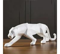 GYMIGE Statue de panthère de Grande Taille, Figurine Animale, Style géométrique Abstrait, Sculpture léopard en résine, décoration de Maison, Bureau, Artisanat