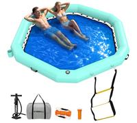 GYMMALL Dock flottant gonflable, plate-forme flottante hexagonale, pour adulte, avec échelle pour piscine, lac, plage