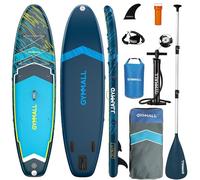 GYMMALL Paddle Gonflable Adulte, Paddle Gonflable Stand Up Sup pour Adultes & Jeunes de Tous Niveaux de Compétence, Large & Deck Antidérapant pour Paddle Gonflable avec Accessoires Premium et Sac