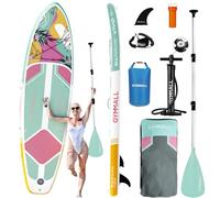 GYMMALL Paddle Gonflable Adulte, Paddle Gonflable Stand Up Sup pour Adultes & Jeunes de Tous Niveaux de Compétence, Large & Deck Antidérapant pour Paddle Gonflable avec Accessoires Premium et Sac