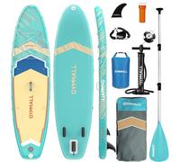GYMMALL Paddle Gonflable Adulte, Paddle Gonflable Stand Up Sup pour Adultes & Jeunes de Tous Niveaux de Compétence, Large & Deck Antidérapant pour Paddle Gonflable avec Accessoires Premium et Sac