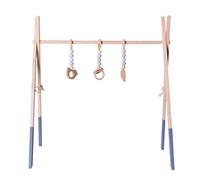 Gymnase en bois pour bébé - Gym pliable avec cadre en bois, gym pour en bois pour jeux | Station d'exercice en bois pour bébés avec 4 suspensions, gym sensorielle de made