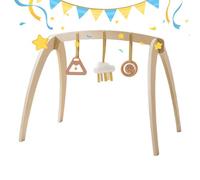 Gymnase pour bébés sur le sol - Jouets éducatifs en bois avec hochet - Gym sensoriel pour bébés Jouets de développement pour garçons et filles Shower Anniversaire Utilisation en intérieur et en