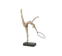 Gymnaste Cerceau sur Socle "Ecart" 36cm Beige & Noir