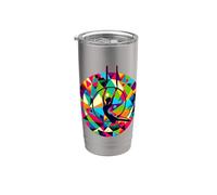 Gymnaste De Gymnastique Aérienne Pop Art Acrobatique Aérien Gobelet isotherme en acier inoxydable double paroi
