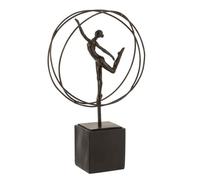 Gymnaste Sur Socle "Cercle" 35cm Marron