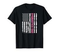 Gymnastics Dad Flag Pink T-Shirt