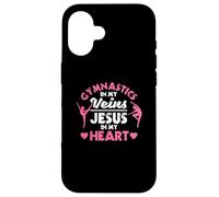 Gymnastique dans Mes veines Jésus dans Mon cœur Gymnaste chrétien Coque pour iPhone 16
