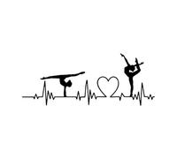Gymnastiquenasiumnast Danseuse du Cœur Joueuse de Danse du Cœur Stickers muraux en PVC 42x105.5cm Multicolore Noir