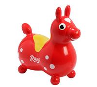 GYMNIC Rody Rouge Cheval Gonflable à Sauter pour Enfants 3+, Jeu psychomoteur pour équilibre et Coordination, Compatible avec Bases à Bascule ou à roulettes, Made in Italy