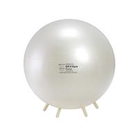 GYMNIC Sit'n'Gym Perla Ballon d'assise Gonflable Ø 65 cm avec Pieds antidérapants, Couleur Blanc Perle, siège Ergonomique Anti-éclatement pour Une Posture correcte