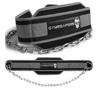Gymreapers Ceinture de musculation avec chaîne pour haltérophilie, tractions, dips - Chaîne en acier robuste pour plus de musculation (gris)