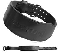 Gymreapers Ceinture d'haltérophilie - Ceinture en Cuir de 7 mm à Usage intensif avec Boucle réglable - Stabilisation du Bas du Dos - Largeur de 4 Pouces pour l'haltérophilie (Noir, X-Petit)